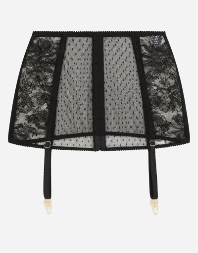 Dolce & Gabbana Lace Shaper Suspenders In Black