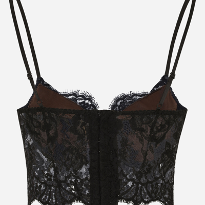 Shop Dolce & Gabbana Lace Balconette Bralette In Black