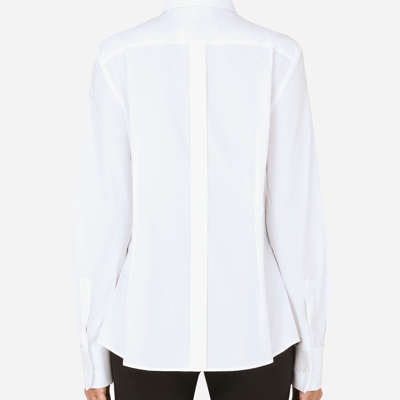 Shop Dolce & Gabbana Stretch Poplin Tuxedo Shirt In White