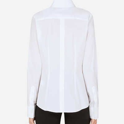 Shop Dolce & Gabbana Stretch Poplin Shirt In White