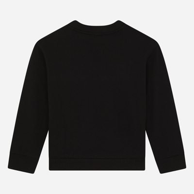 Shop Dolce & Gabbana Jersey Sweatshirt With Dg Milano Print In Black