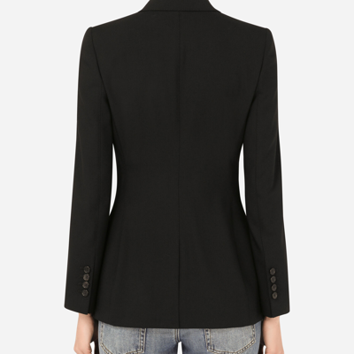 Shop Dolce & Gabbana Single-breasted Woolen Turlington Blazer In Black