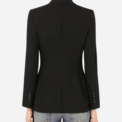 Dolce & Gabbana Single-breasted Woolen Turlington Blazer In Black