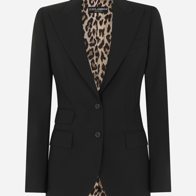 Shop Dolce & Gabbana Single-breasted Woolen Turlington Blazer In Black