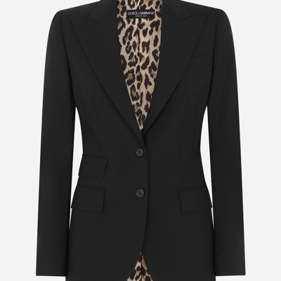 Dolce & Gabbana Single-breasted Woolen Turlington Blazer In Black