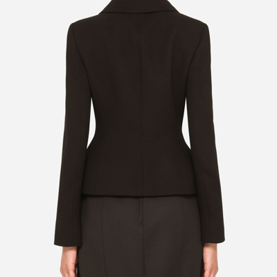 Dolce & Gabbana Double-breasted Virgin Wool Jacket In Black