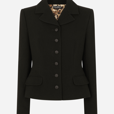 Dolce & Gabbana Single-breasted Virgin Wool Blazer In Black