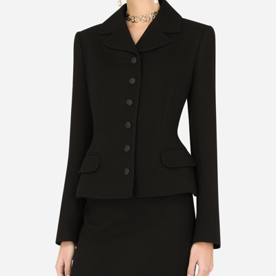 Dolce & Gabbana Single-breasted Virgin Wool Blazer In Black
