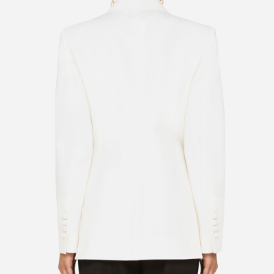 Dolce & Gabbana Double-breasted Virgin Wool Jacket In White