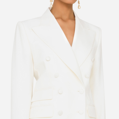 Dolce & Gabbana Double-breasted Virgin Wool Jacket In White