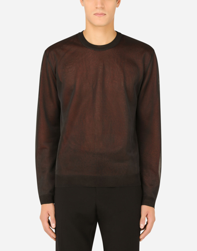 Shop Dolce & Gabbana Round-neck Technical Yarn Sweater In Multicolor