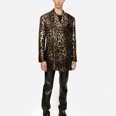 Dolce & Gabbana Leopard-design Jacquard Jacket In Animal Print