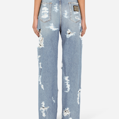 Shop Dolce & Gabbana Jeans With Ripped Details In Multicolor