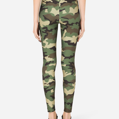 Shop Dolce & Gabbana Camouflage-print Jersey Leggings In Multicolor