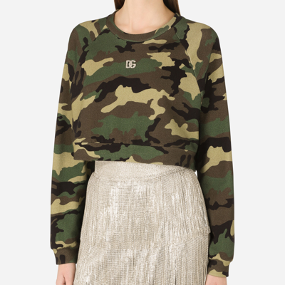 Shop Dolce & Gabbana Camouflage-print Jersey Sweatshirt In Multicolor