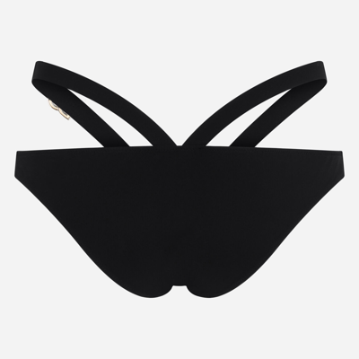 Dolce & Gabbana Cut Out High Waisted Swim Bottom In Black