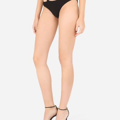 Shop Dolce & Gabbana Bikini Bottoms With Lacing In Black