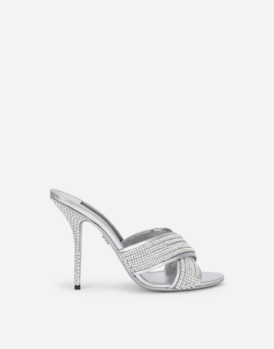 Dolce & Gabbana Keira Crystal-embellished Leather Mules In Multicolor
