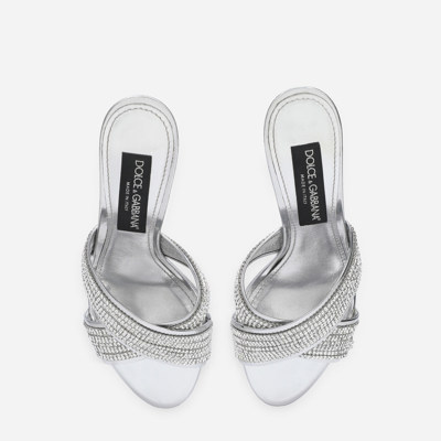 Dolce & Gabbana Keira Crystal-embellished Leather Mules In Multicolor