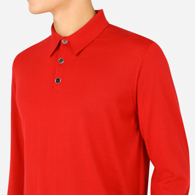 Shop Dolce & Gabbana Cashmere Polo-style Sweater In Red