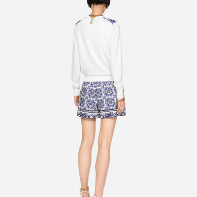 Dolce & Gabbana Majolica-print Silk And Twill Cardigan In Multicolor