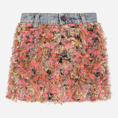 Shop Dolce & Gabbana Fur-effect Jacquard Miniskirt In Multicolor