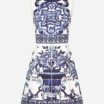 Dolce & Gabbana Printed Cotton Blend Dress  Printed  Donna 38 In Multicolor