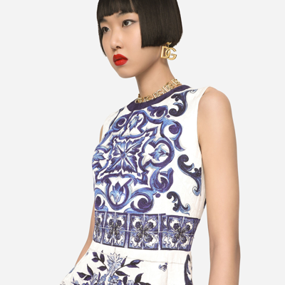 Dolce & Gabbana Printed Cotton Blend Dress  Printed  Donna 38 In Multicolor