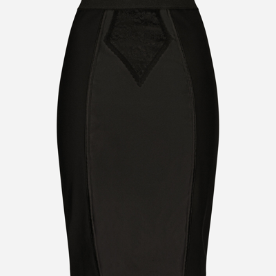 Shop Dolce & Gabbana Lace Handbag With Dg Logo In Black