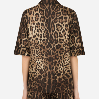 Dolce & Gabbana Diva Leopard-print Silk-twill Shirt In Animal Print