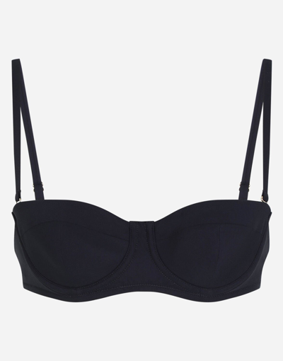 Dolce & Gabbana Solid-color Balconette Bikini Top In Nero
