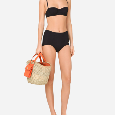 Dolce & Gabbana Solid-color Balconette Bikini Top In Nero
