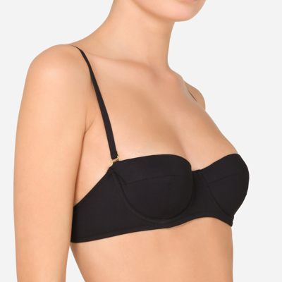 Dolce & Gabbana Solid-color Balconette Bikini Top In Nero
