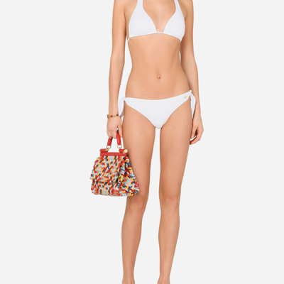 Shop Dolce & Gabbana Tie Bikini Bottoms In White