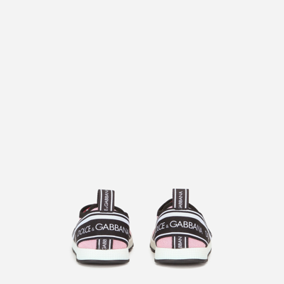 Dolce & Gabbana Sorrento Logo-tape Slip-on Sneakers In Pink
