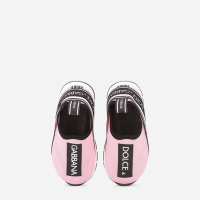 Shop Dolce & Gabbana Sorrento Slip-on Sneakers With Logo Tape In Pink