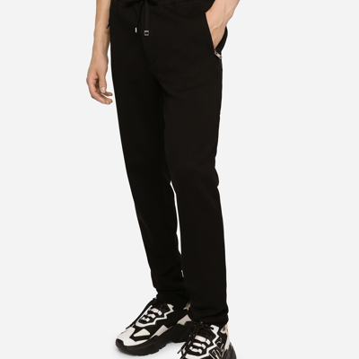 Shop Dolce & Gabbana Cotton Sweatpants In Black