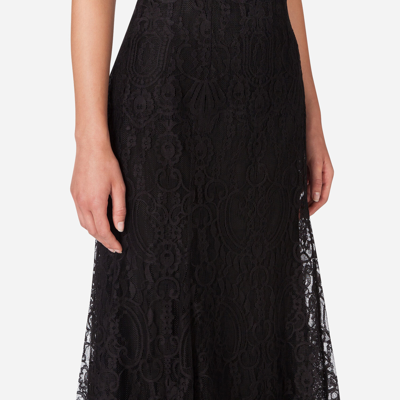 Shop Dolce & Gabbana Long Chantilly Lace Skirt In Black