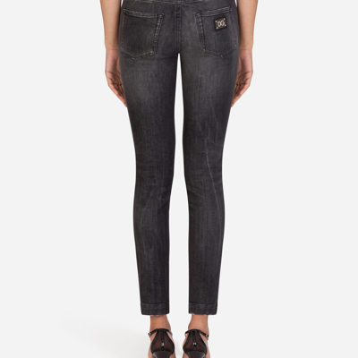 Shop Dolce & Gabbana Denim Stretch Pretty Fit Jeans In Black