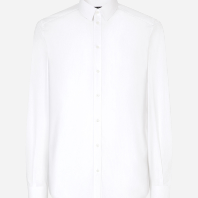 Shop Dolce & Gabbana Striped Gold Cotton Shirt In White
