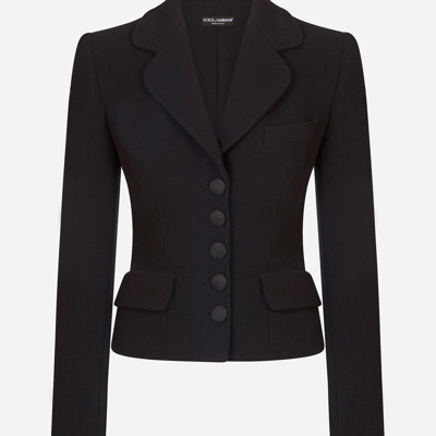 Dolce & Gabbana Short Single-breasted Dolce Jacket In Black