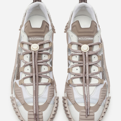 Shop Dolce & Gabbana Ns1 Sneakers In Mixed Materials In White/turtledove
