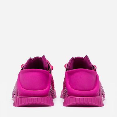 Shop Dolce & Gabbana Ns1 Slip On Sneakers In Mixed Materials In Fuchsia