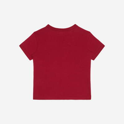 Shop Dolce & Gabbana Jersey T-shirt With Heraldic Dg Patch In Red