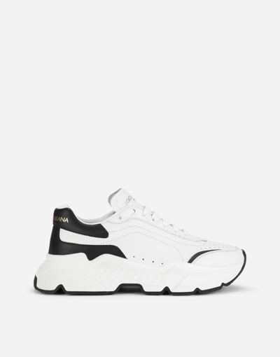 Shop Dolce & Gabbana Nappa Leather Daymaster Sneakers In White/black