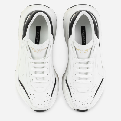 Shop Dolce & Gabbana Nappa Leather Daymaster Sneakers In White/black
