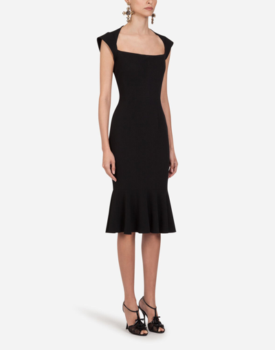 Shop Dolce & Gabbana Cady Fabric Mini Dress In Black