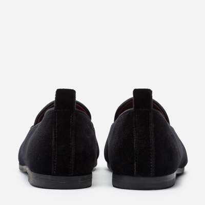 Shop Dolce & Gabbana Velvet Slippers With Crown Patch In Black