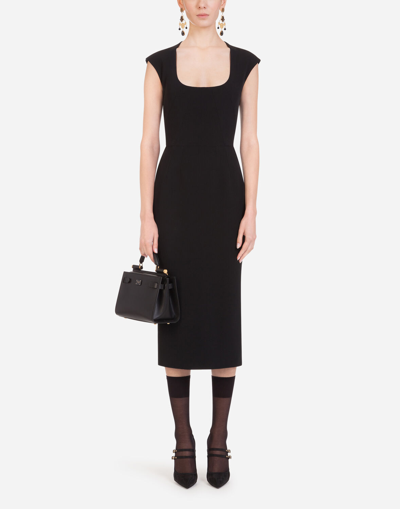 Dolce & Gabbana Short-sleeve Fitted Dress In Black