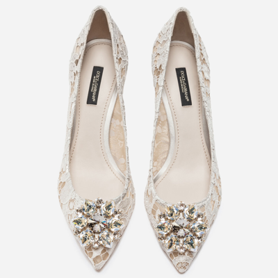 Dolce & Gabbana Pump In Taormina Lace With Crystals In White